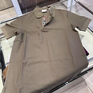 Burberry Polo with Check print green L